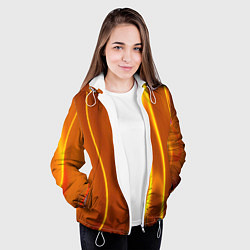 Куртка с капюшоном женская Пламенная абстракция, цвет: 3D-белый — фото 2