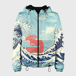 Женская куртка Морской пейзаж с большими волнами на закате