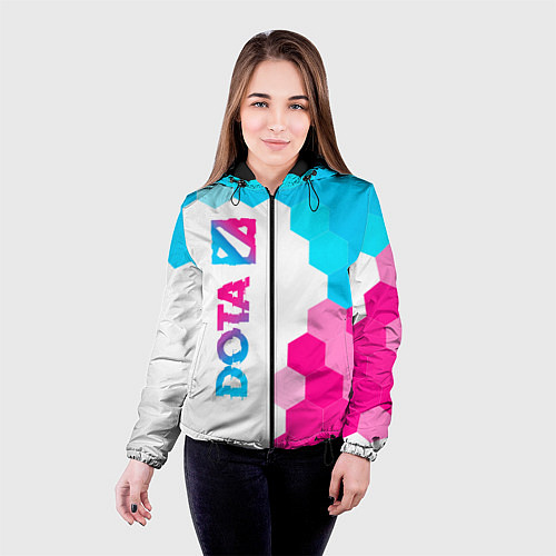 Женская куртка Dota neon gradient style: по-вертикали / 3D-Черный – фото 4