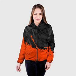 Куртка с капюшоном женская Black & Orange, цвет: 3D-черный — фото 2