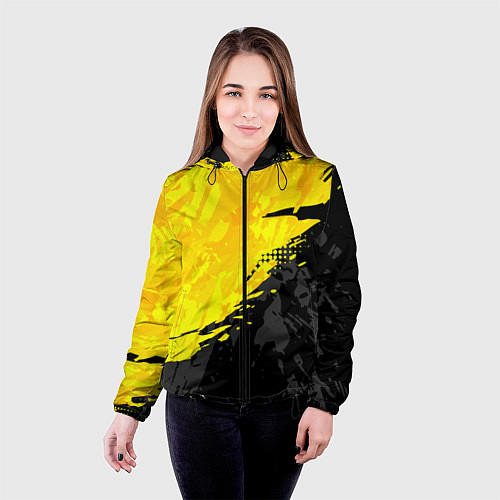 Женская куртка Black and yellow / 3D-Черный – фото 4
