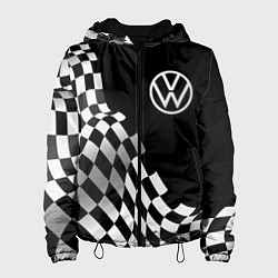 Куртка с капюшоном женская Volkswagen racing flag, цвет: 3D-черный