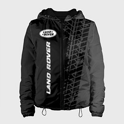Женская куртка Land Rover speed на темном фоне со следами шин: по