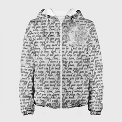 Куртка с капюшоном женская Текст песни: что вам нужно - это любовь, цвет: 3D-белый