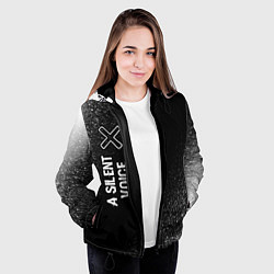 Куртка с капюшоном женская A Silent Voice glitch на темном фоне: по-вертикали, цвет: 3D-черный — фото 2