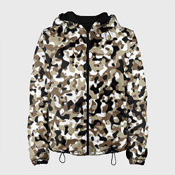 Куртка с капюшоном женская Камуфляж зимний лес - мелкий, цвет: 3D-черный