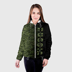 Куртка с капюшоном женская Камуфляж Russian Federation, цвет: 3D-белый — фото 2