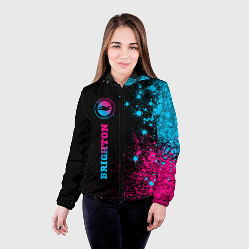Женская куртка Brighton - neon gradient: по-вертикали / 3D-Черный – фото 4