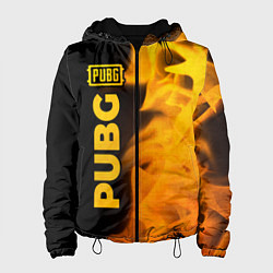 Куртка с капюшоном женская PUBG - gold gradient: по-вертикали, цвет: 3D-черный