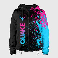 Куртка с капюшоном женская Quake - neon gradient: по-вертикали, цвет: 3D-черный