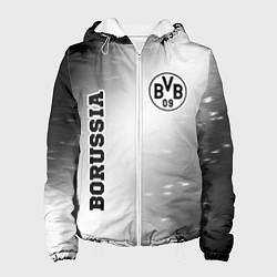 Куртка с капюшоном женская Borussia sport на светлом фоне: надпись, символ, цвет: 3D-белый