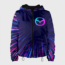 Куртка с капюшоном женская Mazda neon speed lines, цвет: 3D-черный