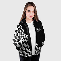 Куртка с капюшоном женская Subaru racing flag, цвет: 3D-черный — фото 2