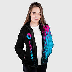 Куртка с капюшоном женская Renault - neon gradient: по-вертикали, цвет: 3D-черный — фото 2