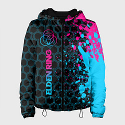 Куртка с капюшоном женская Elden Ring - neon gradient: по-вертикали, цвет: 3D-черный