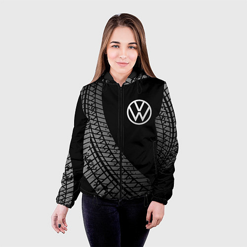 Женская куртка Volkswagen tire tracks / 3D-Черный – фото 4