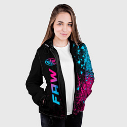 Куртка с капюшоном женская FAW - neon gradient: по-вертикали, цвет: 3D-черный — фото 2