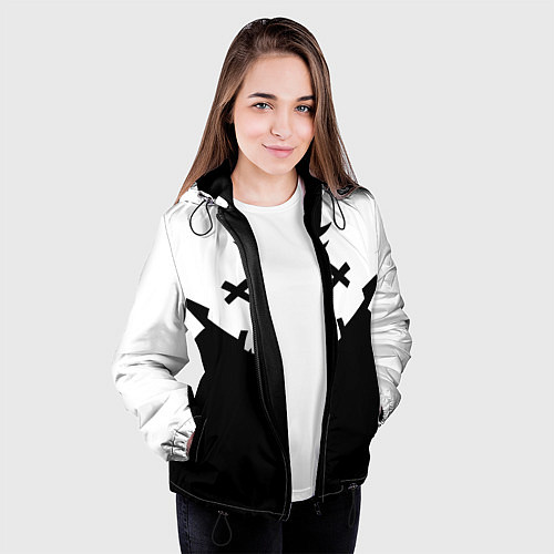 Женская куртка Татуировка Ребекки - ЧБ / 3D-Черный – фото 3