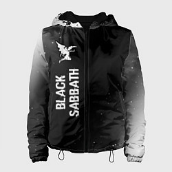 Куртка с капюшоном женская Black Sabbath glitch на темном фоне: по-вертикали, цвет: 3D-черный