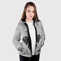 Куртка с капюшоном женская Грибочки, цвет: 3D-черный — фото 2