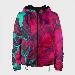 Женская куртка Зелено-малиновые разводы