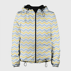 Куртка с капюшоном женская Полосатый зигзаг узор, цвет: 3D-черный