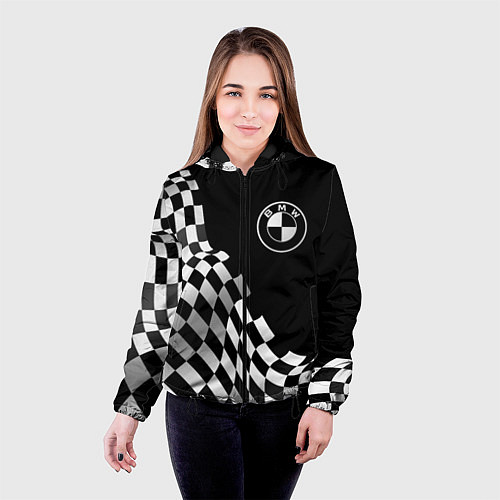 Женская куртка BMW racing flag / 3D-Черный – фото 4