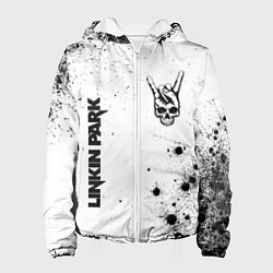Куртка с капюшоном женская Linkin Park и рок символ на светлом фоне, цвет: 3D-белый
