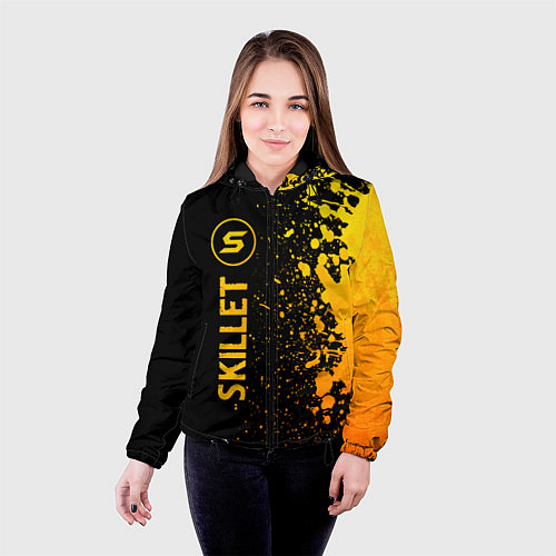 Женская куртка Skillet - gold gradient: по-вертикали / 3D-Черный – фото 4