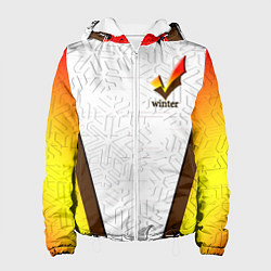 Куртка с капюшоном женская Оранжевая зима winter, цвет: 3D-белый