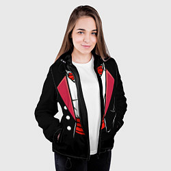Куртка с капюшоном женская Костюм фокусника с бабочкой и волшебной палочкой, цвет: 3D-черный — фото 2