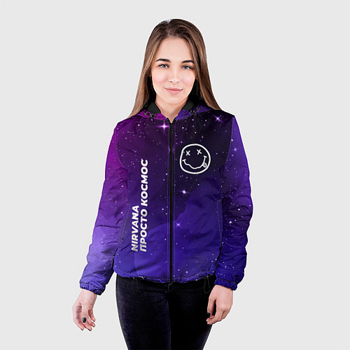 Женская куртка Nirvana просто космос / 3D-Черный – фото 4