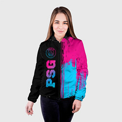 Куртка с капюшоном женская PSG - neon gradient: по-вертикали, цвет: 3D-черный — фото 2