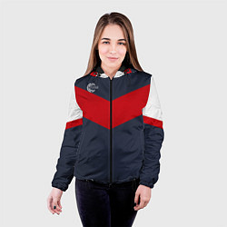 Куртка с капюшоном женская FIRM темно-синий с красной полосой, цвет: 3D-черный — фото 2
