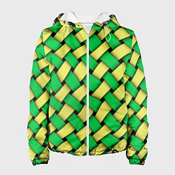 Женская куртка Жёлто-зелёная плетёнка - оптическая иллюзия