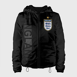 Куртка с капюшоном женская Сборная Англии боковая полоса, цвет: 3D-черный