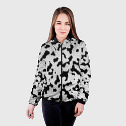 Куртка с капюшоном женская Далматин - текстура, цвет: 3D-черный — фото 2
