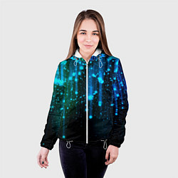 Куртка с капюшоном женская Space - starfall, цвет: 3D-белый — фото 2