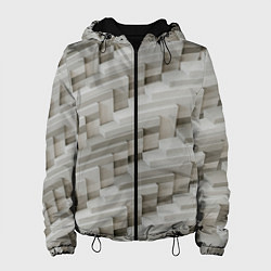 Куртка с капюшоном женская Множество геометрических блоков, цвет: 3D-черный