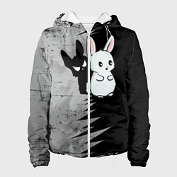Куртка с капюшоном женская Теневой зайка, цвет: 3D-белый