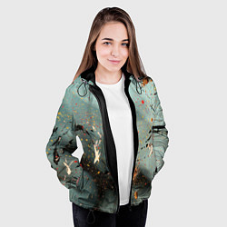 Куртка с капюшоном женская Светлый туман и разные краски, цвет: 3D-черный — фото 2
