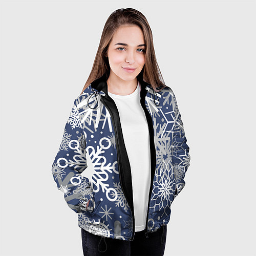 Женская куртка Волшебный снегопад / 3D-Черный – фото 3