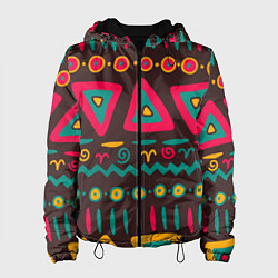 Женская куртка Разнообразный узор - треугольники, линии и круги