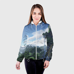 Куртка с капюшоном женская Minecraft мир, цвет: 3D-белый — фото 2