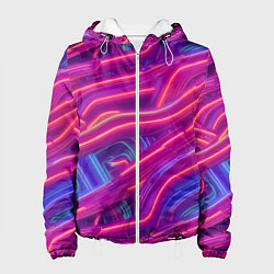Куртка с капюшоном женская Neon waves, цвет: 3D-белый