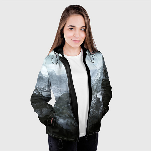 Женская куртка Природа Скайрима / 3D-Черный – фото 3