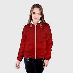 Куртка с капюшоном женская Crocodile skin - texture - fashion, цвет: 3D-белый — фото 2