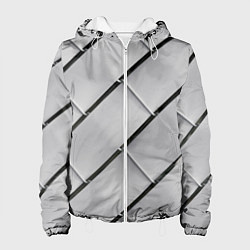 Женская куртка Серый блоковый металлический паттерн