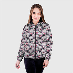 Куртка с капюшоном женская Любовь и ахегао, цвет: 3D-черный — фото 2