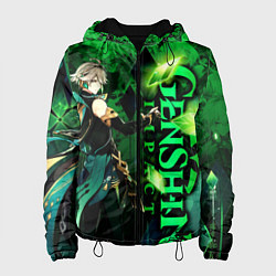 Куртка с капюшоном женская Аль-Хайтам - genshin impact, цвет: 3D-черный